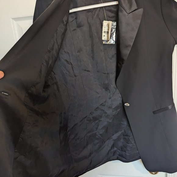 NWT VINTAGE TUXEDO JACKET !! | 8 | Black Satin Lapels | Crystal | Casual Corner - Picture 8 of 12